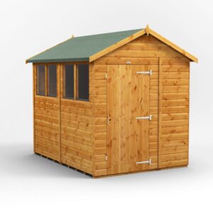 Power 8'x6' Tongue and Groove Timber Apex Shed (window or windowless) (single or double door)