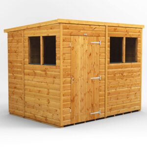 Power 8'x6' Tongue and Groove Timber Pent Shed (window or windowless) (single or double door)