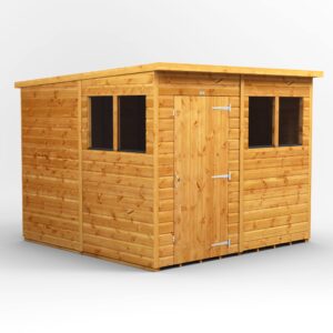 Power 8'x8' Tongue and Groove Timber Pent Shed (window or windowless) (single or double door)