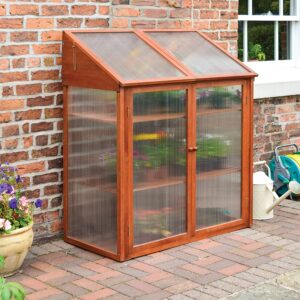Rowlinson Timber 4'x2' Hardwood Mini Greenhouse