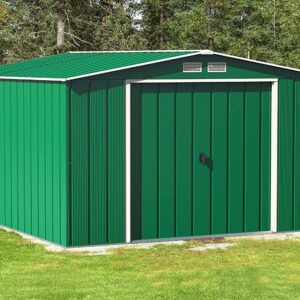 Duramax Eco 10x12 Metal Apex Garden Shed  -Green