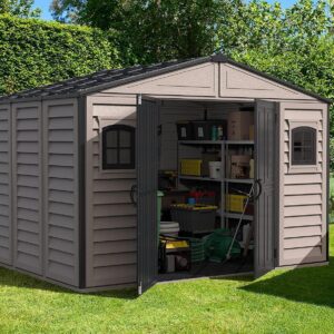 Duramax Woodbridge 10.5 x 8  Plastic Garden Shed with Metal Foundation Kit