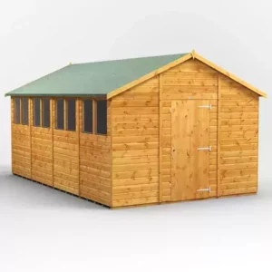 Power 16'x10' Tongue and Groove Timber Apex Shed (window or windowless) (single or double door)