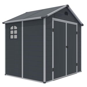 Airevale 8x6 Plastic Apex Shed - Dark Grey