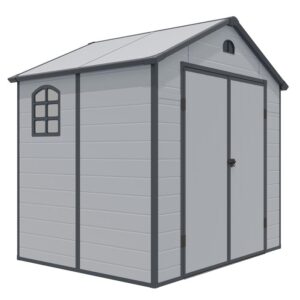 Airevale 8x6 Plastic Apex Shed - Light Grey