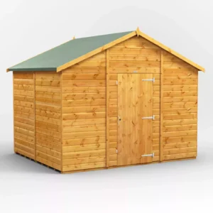 Power 8'x10' Tongue and Groove Timber Apex Shed (window or windowless) (single or double door)