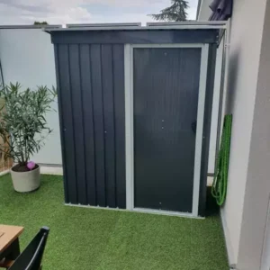 Outsunny 5'x3' Metal Storage Shed - Black