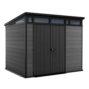 Keter 9'x 7' Cortina Heavy Duty Plastic Pent Shed - Dark Grey