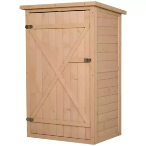 Outsunny Timber 1.8' x 2.4' Small Fir Timber Garden Storage Shed - Natural