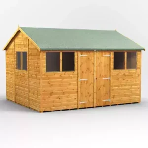Power 12'x10' Tongue and Groove Timber Apex Shed (window or windowless) (single or double door)