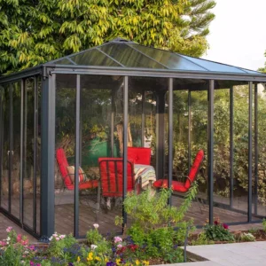Palram - Ledro 12'x 12' 3600 Metal Enclosed Garden Gazebo