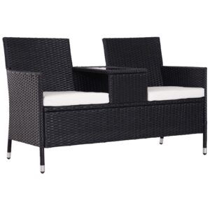 Outsunny Garden Rattan 2 Seater Companion Seat - Black