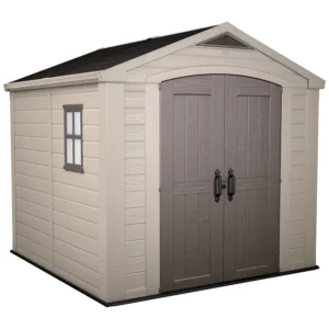 Keter 8'x8' Factor Heavy Duty Plastic Garden Shed - Beige