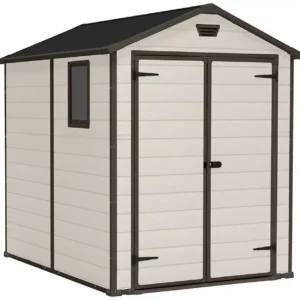 Keter 6' x 8' Manor Plastic Garden Storage Shed - Beige