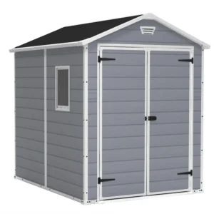 Keter 6' x 8' Manor Plastic Garden Storage Shed - Grey