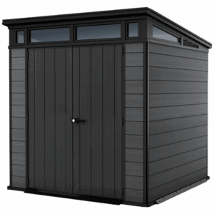 Keter 7'x 7' Cortina Heavy Duty Plastic Pent Shed - Dark Grey