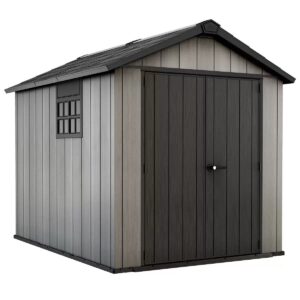 Keter 7.5' x 9' Oakland Heavy Duty Plastic Shed - Grey
