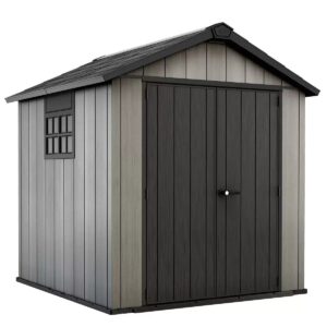 Keter 7.5' x 7' Oakland Heavy Duty Plastic Shed - Grey