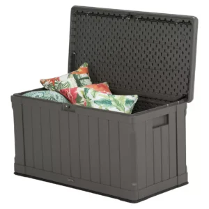 Lifetime 439L Heavy Duty Plastic Outdoor Storage Box - Dark Brown