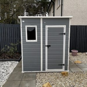 Keter 6' x 6' Manor Plastic Pent Garden Storage Shed - Grey
