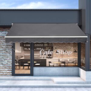 Outsunny 13'x8' Manual Window Awning - Grey