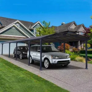 Palram - Canopia 12' x 35' Aluminium Curved Carport Arcadia 10600 Grey
