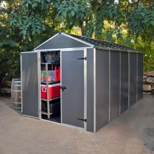 Palram 6x12 Canopia Rubicon Double Door Plastic Shed - Dark Grey