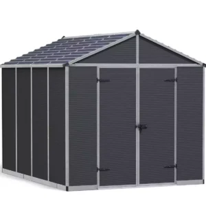 Palram 8x10 Canopia Rubicon Double Door Plastic Shed - Dark Grey