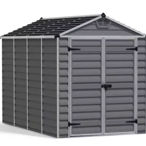 Palram 6x10 Canopia Skylight Plastic Apex Shed - Dark Grey