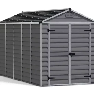 Palram 6x12 Canopia Skylight Plastic Apex Shed - Dark Grey