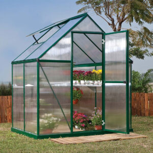 Palram 6x4 Mythos Greenhouse - Green (Twin Wall Glazing)