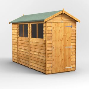 Power 10'x4' Overlap Timber Apex Shed (window or windowless) (single or double door)