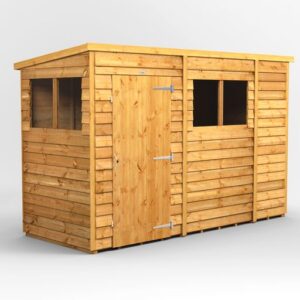 Power 10'x4' Overlap Timber Pent Shed (window or windowless) (single or double door)