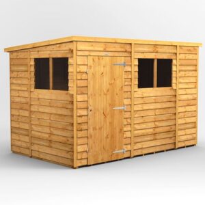 Power 10'x6' Overlap Timber Pent Shed (window or windowless) (single or double door)
