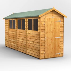 Power 14'x4' Overlap Timber Apex Shed (window or windowless) (single or double door)