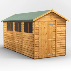 Power 14'x6' Overlap Timber Apex Shed (window or windowless) (single or double door)