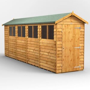 Power 18'x4' Overlap Timber Apex Shed (window or windowless) (single or double door)