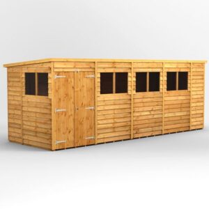 Power 18'x6' Overlap Timber Pent Shed (window or windowless) (single or double door)