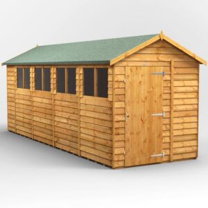 Power 18'x6' Overlap Timber Apex Shed (window or windowless) (single or double door)