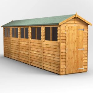 Power 20'x4' Overlap Timber Apex Shed (window or windowless) (single or double door)