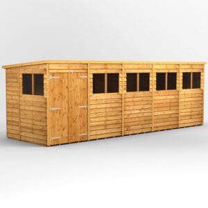 Power 20'x6' Overlap Timber Pent Shed (window or windowless) (single or double door)