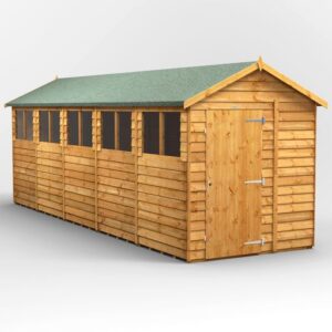 Power 20'x6' Overlap Timber Apex Shed (window or windowless) (single or double door)