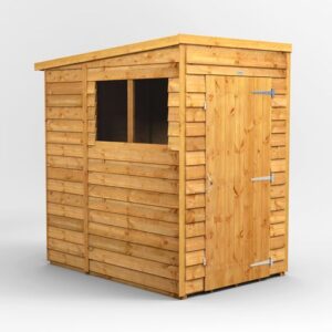 Power 4'x6' Overlap Timber Pent Shed (window or windowless) (single or double door)