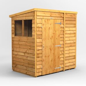 Power 6'x4' Overlap Timber Pent Shed (window or windowless) (single or double door)