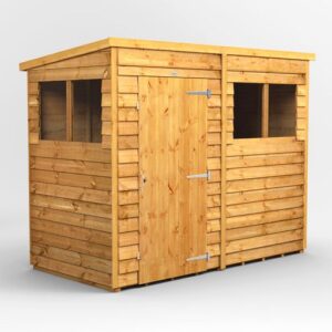 Power 8'x4' Overlap Timber Pent Shed (window or windowless) (single or double door)