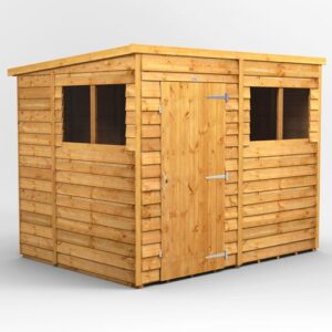 Power 8'x6' Overlap Timber Pent Shed (window or windowless) (single or double door)