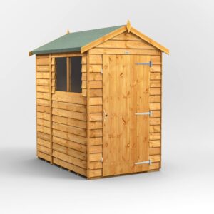 Power 6'x4' Overlap Timber Apex Shed (window or windowless) (single or double door)