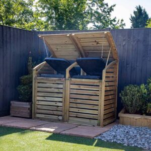 Mercia 5'x3' Pressure Treated Double Bin Store