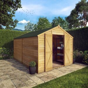 Mercia 12x8 Overlap Apex Timber Shed - Windowless Double Door