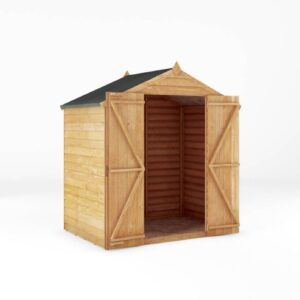 Mercia 4 x 6 Timber Overlap Apex Shed - Double Door - Windowless